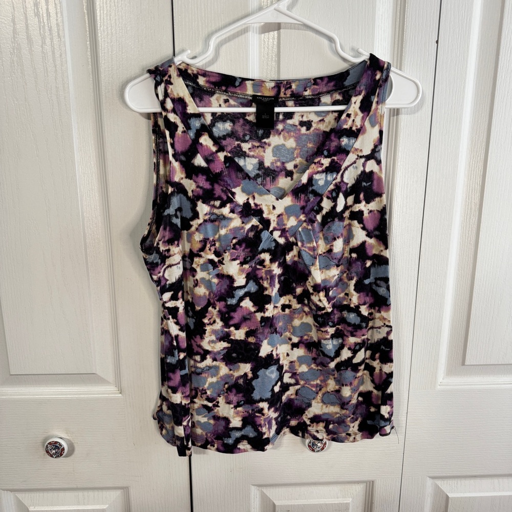 Ann Taylor multicolor abstract tank blouse size large